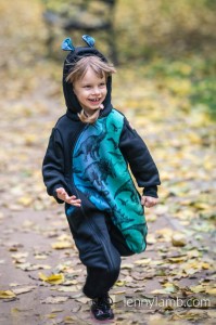 Pajacyk Misiowy LennyLamb rozm.80 - Czarny z chustą: Park Jurajski 