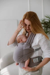 WYPOŻYCZALNIA - regulowane nosidło klamrowe KAVKA NESTmocca cotton SILVER (rozm.56-92)  